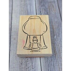 2005 Stampin' Up! BubbleGum Machine Nice Rubber Stamp Wood Clean Bubble Gum